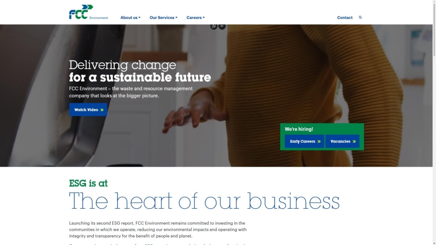 Screenshot of Recycling website
