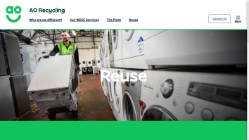 Screenshot of Reuse | AO Recycling website