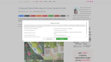 Screenshot of 16 DIY to Reuse Plastic Bottles | A Piece Of Rainbow website