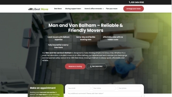 Screenshot of Man and Van Balham website