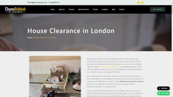 Screenshot of Cheap House Clearance London website