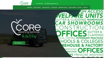 Screenshot of corecleaningservices.co.uk website