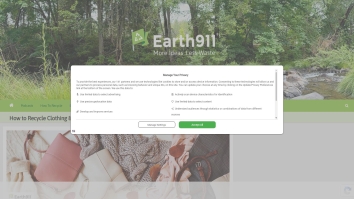 Screenshot of Earth911 website