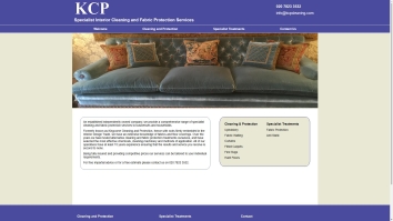 Screenshot of KCP (Specialist Interior Cleaning & Scotchgarding) website