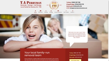 Screenshot of T A Perryman Removals & Storage website