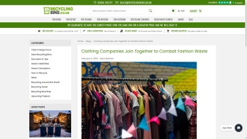 Screenshot of Clothing Companies Join Together to Combat Fashion Waste website