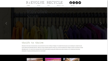 Screenshot of R:evolve Recycle: HOME website
