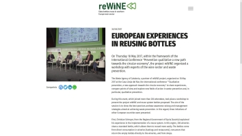 Screenshot of European experiences in reusing bottles | reWINE website