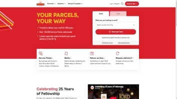 Screenshot of The Royal Mail website