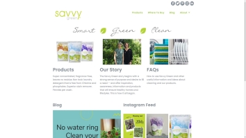 Screenshot of Savvy Green website