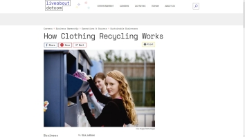 Screenshot of How Clothing Recycling Works - The Balance Small Business website