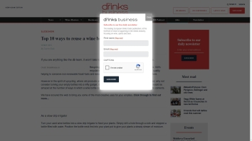 Screenshot of Top 10 ways to reuse a wine bottle - The Drinks Business website
