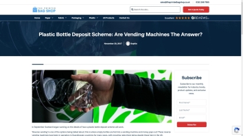 Screenshot of Plastic Bottle Deposit Scheme: Are Vending Machines The Answer? website