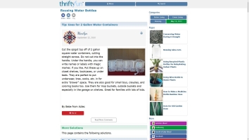 Screenshot of Reusing Water Bottles | ThriftyFun website