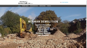 Screenshot of Wenman Demolition Ltd website